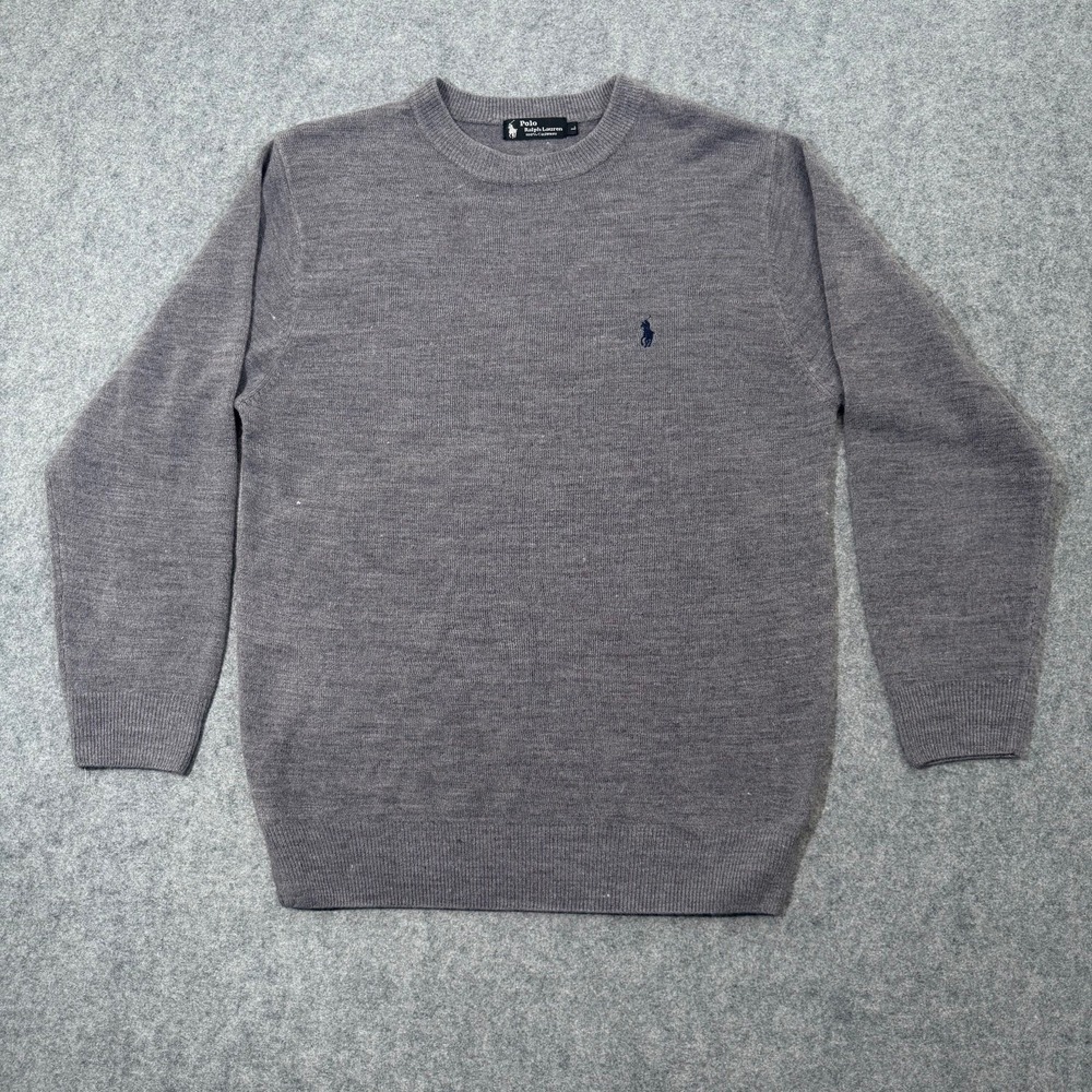 Polo Ralph Lauren Men's Gray L 100% Cashmere Crewneck Pullover Sweater